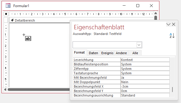 Anpassen der Standardeigenschaften eines Steuerelements