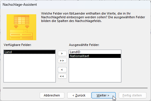 Nachschlage-Assistent, diesmal für die Nationalität