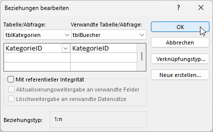 Entfernen der referenziellen Integrität