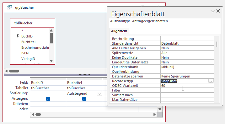 Eine Snapshot-Abfrage ist nicht aktualisierbar.