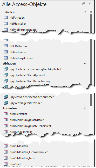 Beispiel für den Navigationsbereich