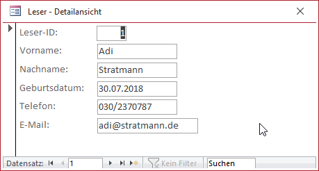 Ein Formular, für das alle Bearbeitungsmöglichkeiten freigeschaltet sind