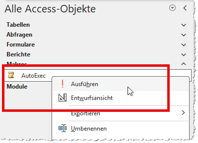 Ausführen oder entwerfen von Makros