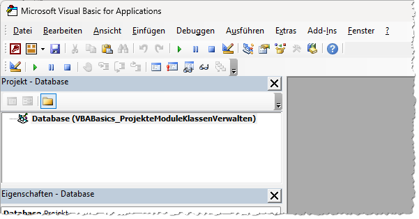 Ein neues, leeres VBA-Projekt