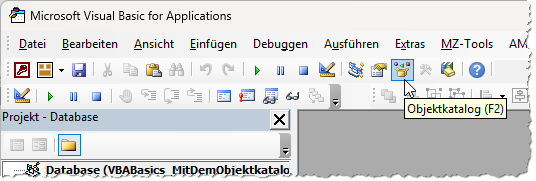 Aufrufen des Objektkatalogs