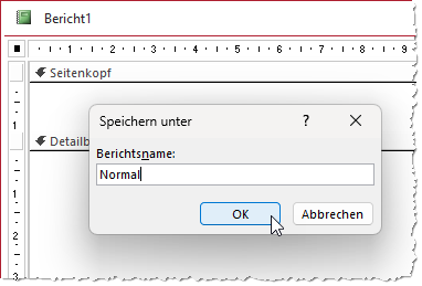 Speichern des Berichts als Vorlage