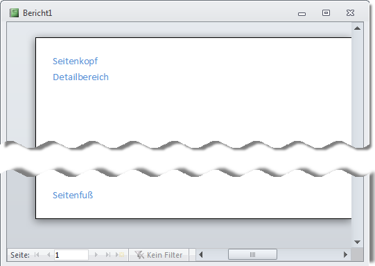 Berichtsbereiche in der Seitenansicht