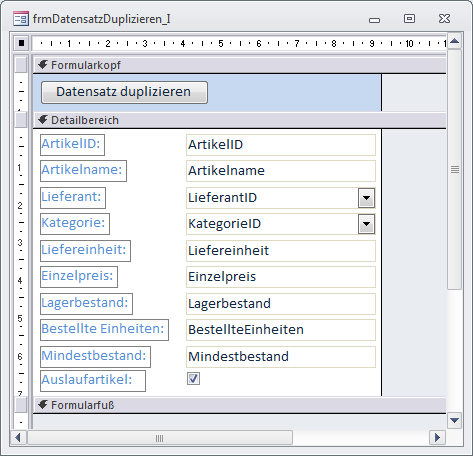 Aktuellen Datensatz kopieren Startseite