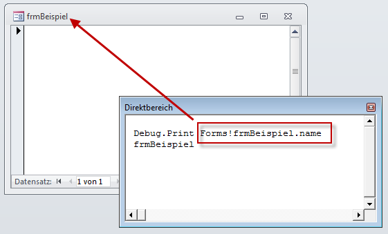 Referenzieren eines Formulars
