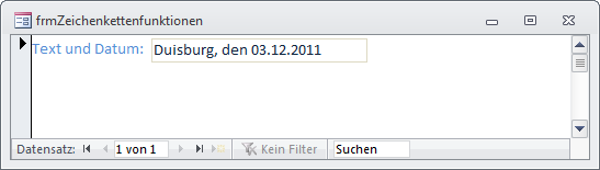 Anzeige einer zusammengesetzten Zeichenkette